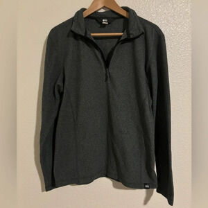 REI Men’s Charcoal Gray Half Zip Fleece Pullover Size Medium | hiking | comfy